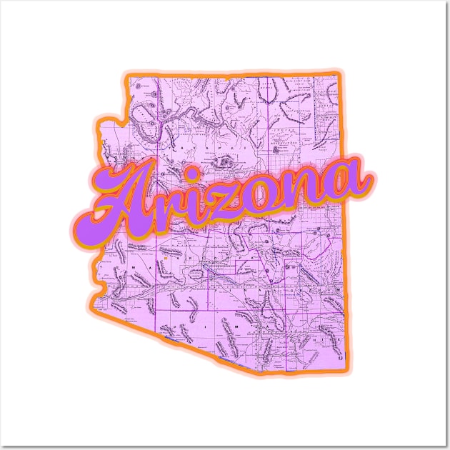 Arizona Map Wall Art by LadyMayDesigns